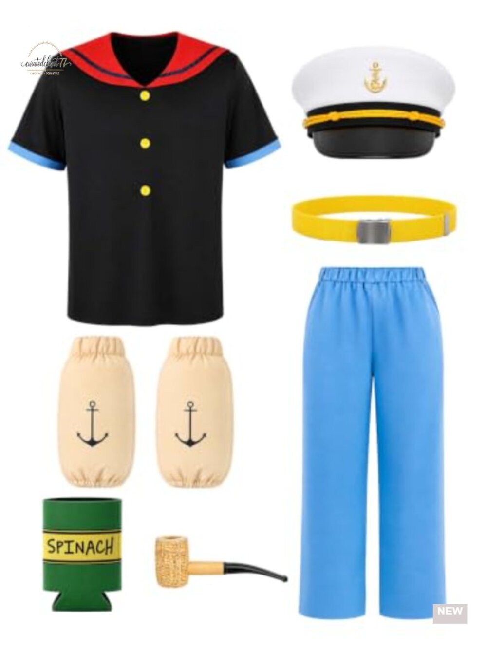 Sailor Man Halloween Costume 7 Pieces Adult Men Cosplay Outfit